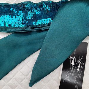 New Teal Sequined Belt or Scarf